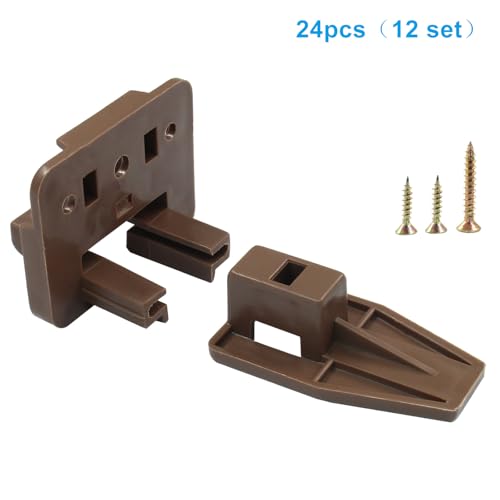 12 Set Drawer Track Guide Kits, Drawer Slides Plastic Track Guide Glide Drawer Replacement Part for Center Mount Drawer, Dressers, Rite-Trak I Drawer Guide Glide, Nightstand Drawer