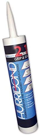 HurriBond 2-in-1 Adhesive and Caulk, Fast-Curing VOC Compliant Formula, 10 oz - Grey