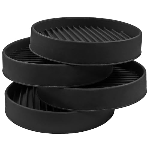 Bonsicoky 4 Pcs Non Slip Furniture Pads - 2 Inch Round Rubber Furniture Caster Cups with Anti-Sliding Floor Grip - Furniture Coasters for Couch Chair Feet - Black - size: Black, Diameter: 2"