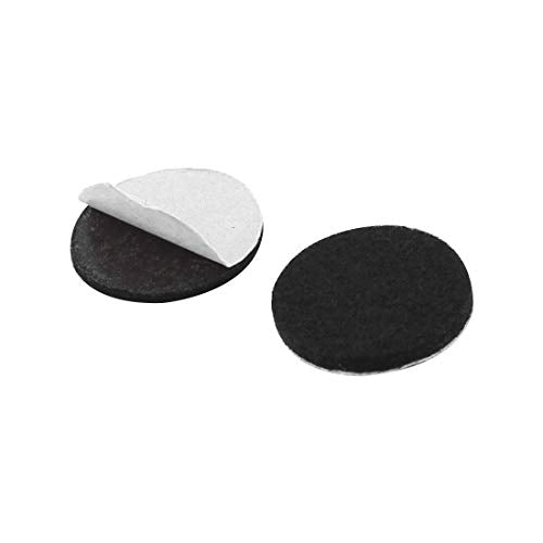 uxcell Furniture Pads Round 20mm 30pcs Self-Stick Non-Slip Anti-Scratch Felt Pads Floors Protector Black
