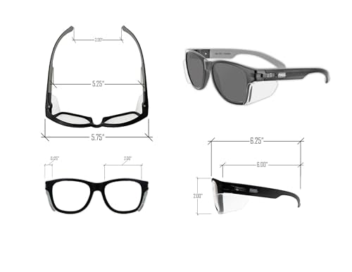 MAGID Y50 Safety Glasses for Construction | Black Frame — 2 Pairs, Gray Lens | Side Shields, ANSI Z87.1+, Anti-Fog, Scratch-Resistant, 99.9% UV Protection, Polycarbonate Lens - color: Gray Lens | Black Frame, size: 2 Pairs