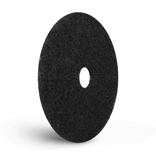 Americo Black Strip Stripping Floor Pad, 13" Diameter, 3.25" Center Hole, 5 Pads/Case, Made of 100% Recycled Content, USA Made - size: 13"