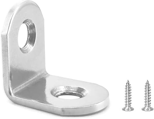 MONKIPAER 20pcs L Brackets Corner Brace, 30mmx30mm Heavy Duty Small Brackets, Stainless Steel Right Angle Brace, 90 Degree for Wood Shelves Dressers Chairs with 40pcs Screws (1.18 x 1.18 inch)