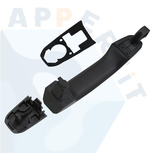 APPERFiT Door Handle w/Gasket Set - Rear Exterior LH/RH (Smooth Black) Paint to Match Compatible with 2014-2020 Chevy Chevrolet Silverado Suburban Tahoe, GMC Sierra Yukon - color: Black - Paint to Match RL/RR