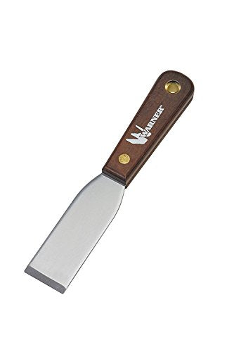 Warner 1-1/4" Chisel Ground Stiff Putty Knife, Carbon Steel Blade, Rosewood Series, 601 - size: 1-1/4", style: Stiff Chisel Ground