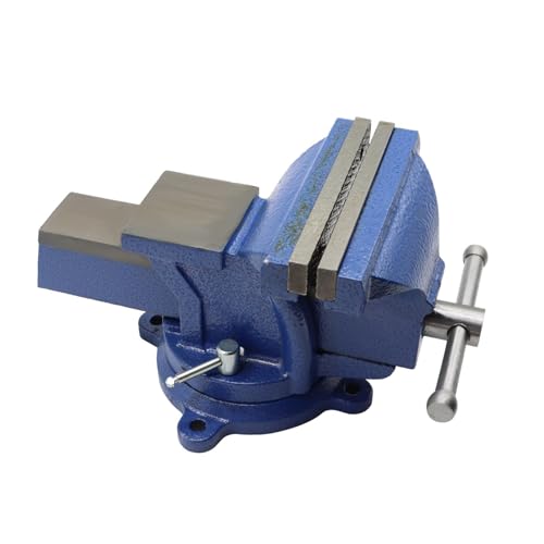 Nakkaa 6" Heavy Duty Bench Vise Cast Iron Vise with 360° Flexible Swivel Locking Base Home Work 6 Inch Swivel Bench Vice with Anvil - size: 6 Inch Bench Vise