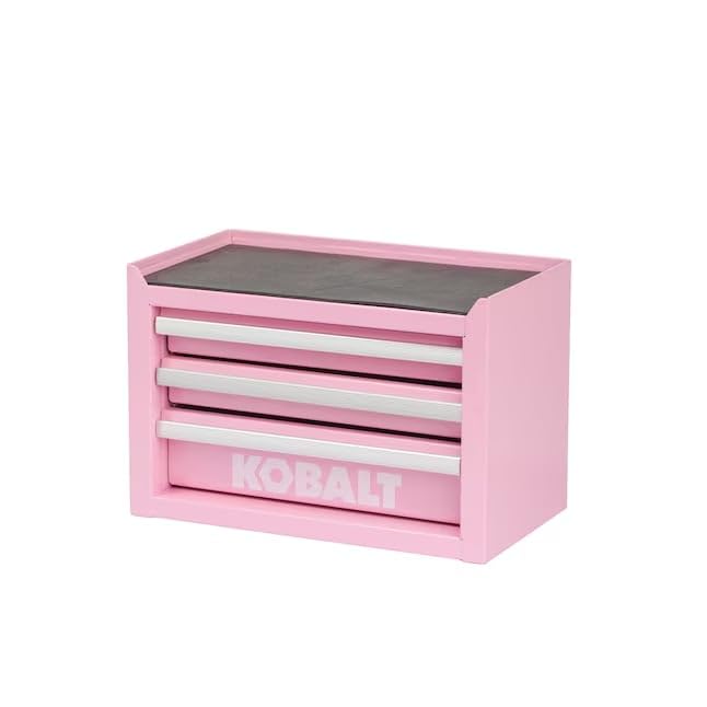 Mini 3-Drawer Pink Steel Tool Box. - color: Pink, size: 3 Drawer