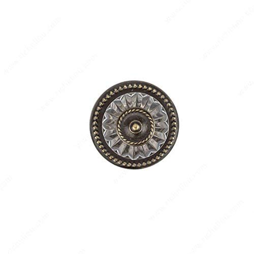 Richelieu Hardware BP16063244BB Montreuil Collection 1-5/16 in (33 mm), Eclectic Cabinet Knob, Burnished Brass (Pack of 2) - size: 1 Count (Pack of 2)