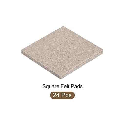 METALLIXITY Square Felt Furniture Pads (2" x 2" x 0.2") 24Pcs, Self-Adhesive Floor Protectors - for Home Cabinet Closet Bed Feet, Beige - size: 2" x 2" x 0.2"