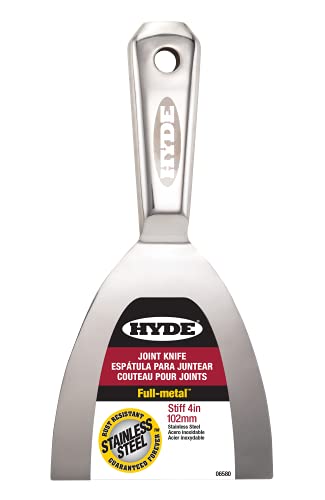 HYDE 06580 Stiff Full Metal Stainless Steel Joint Knife, 4" - size: 4" Stiff
