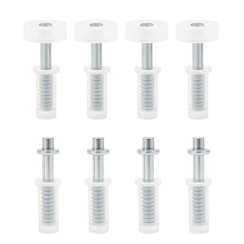 8pcs Bi-Fold Door Hardware Kits - Closet Doors Top Roller Guide and Top Pivot, Bifold Door Repair Kit Spring Loaded Sliding Closet Door Hardware for Barn Folding Shower Doors
