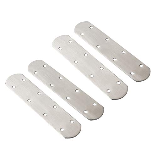 Alise 4 Pcs Flat Straight Brace Brackets Mending Plates Repair Fixing Bracket,6-1/2 Inch Stainless Steel Brushed Nickel - color: Brushed Nickel, size: 165mmX38mm