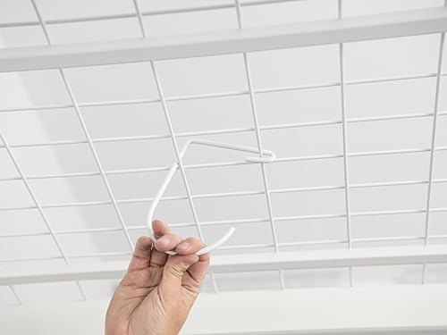 Heavy-Duty Overhead Storage Rack + Wall Mount Shelving Hooks – 4-Pack Steel Storage Hooks for Bikes, Ladders, Tools & Gear – Fits Overhead Racks & Shelving (Powder Coated) - color: White