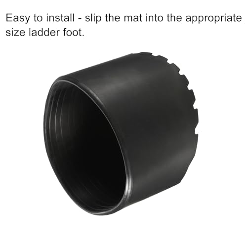 MECCANIXITY Ladder Non-Slip Feet Mat 76mm ID Rubber Round Telescopic Ladder Accessories Pad Cover Cushion for Ladder Protection Black Pack of 4 - size: 76mm