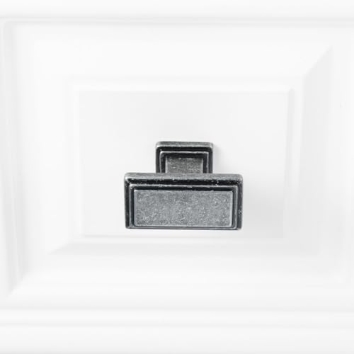 KOOFIZO 10 Pack Antique Iron Cabinet Knobs Iron Drawer Knobs K07 Rectangular Single Hole Cabinet Pulls for Cabinets Drawers Dresser Cupboard Bedroom Closet Bathroom Vanity - color: Antique Iron, size: Knob 01 - 10Pcs