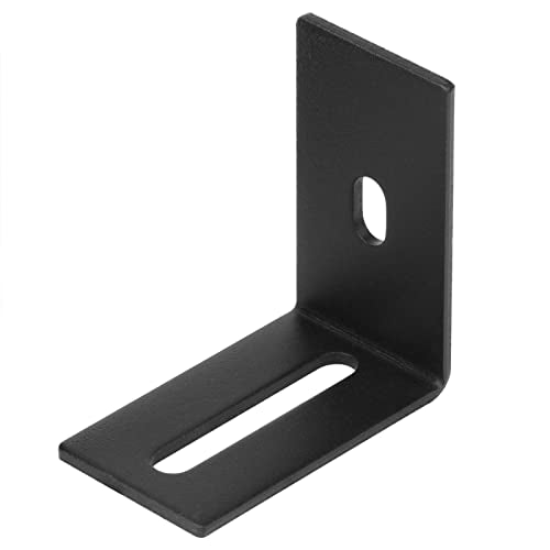 10 Pack 2-3/4" x 2-3/4" Black Adjustable L Bracket with Slot, Right Angle Corner Braces for Wood, for 5/16" Screws