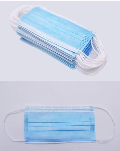 NNPCBT Blue Disposable Face Masks 125 Pack,3-Ply Breathable Mask For Adults,Great For Outdoors,Home, Office, School - color: Adult-125 Pack-blue