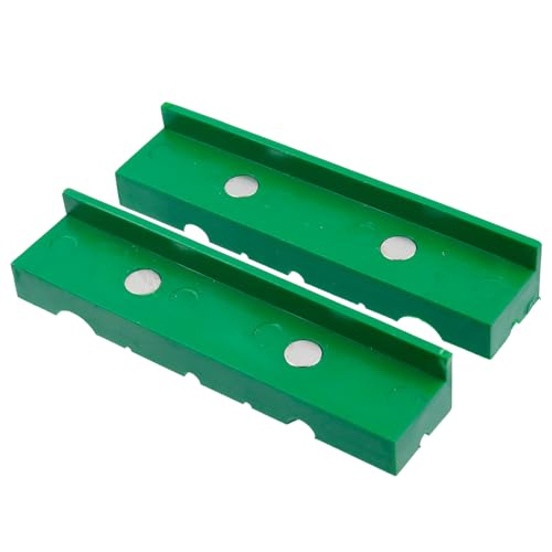 4" Bench Vise Block with 1 Pair Multifunctional Rubber Jaw and Suitable for All Kinds of Vise with Magnetic Back Cover, Green - color: Green, size: 4 Inch
