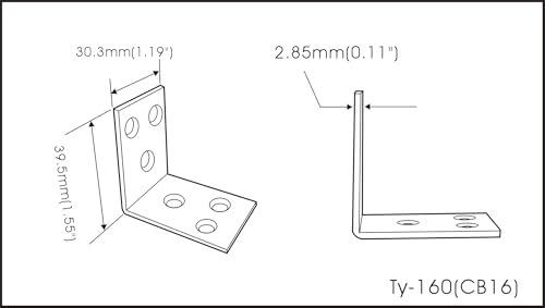 QCAA Heavy Duty Wider L Bracket 3.0mm(0.118") Thickness, 90 Degree, for Wooden Frame Bed Furniture Bookshelf, 40 x 40 x 30 x 3.0 mm, Made in Taiwan, 24 Pack - color: 40mm, size: 24 Pack