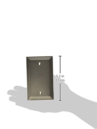 Amerelle Steps Single Blank Cast Metal Wallplate in Satin Nickel - color: Satin Nickel, size: 1 Blank