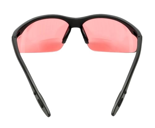 Calabria 91348 Pink FL-41 Tinted BiFocal Safety Glasses +1.50 Fluorescent Blue Light Sensitivity Indoors Outdoor Photophobia - color: Fl-41 Pink