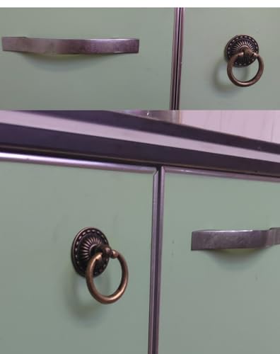 MIZORLIE Antique Bronze Knob Handle Retro Dresser Pull Cabinet Drawer Ring Handle Single Hole Decorative Hardware with Screws, Used for Furniture Cabinet Dresser(8 PCS)