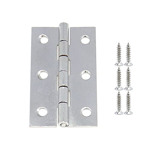 Antrader Folding Butt Hinge 2-inch Long Cabinet Gate Closet Door Hinge Home Furniture Hardware Silver Tone 12pcs - color: Silver, size: 2" x 1.1", 12pcs
