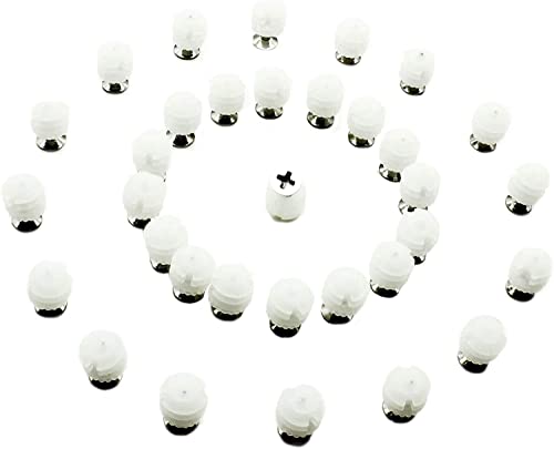 100 Pack Plastic Hinge Dowel Inserts with Screws White Dowels Door Cabinet for Drawer Bed Table Repair Mounting Replacement Bathroom Kitchen Hardware