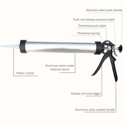 Caulking Tool Gun 20 Oz Sausage Caulking Guns Soft and Hard Glue Gun with 10 Nozzles Adhesive Sealant Caulking Tool Kit Guns Household Caulking Tools Caulk Tool Sausage Caulking Gun Cordless Caulkin
