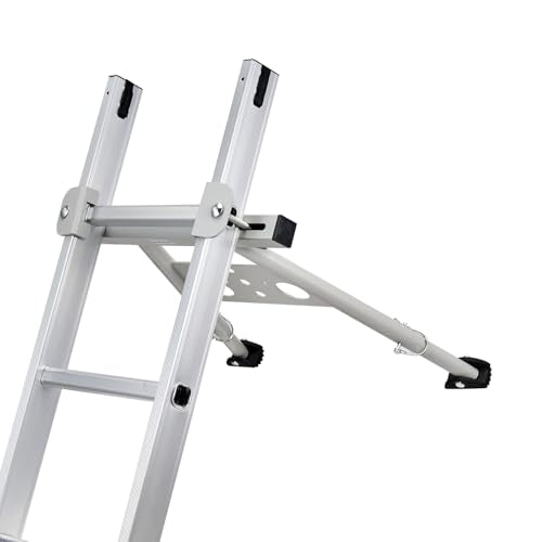 VEVOR Ladder Stabilizer, Adjustable Feet Extension Ladder Standoff, Heavy Duty Wall Ladder Accessories for Roof Gutter, Easy to Use & Wide Adaptability & Anti-Slip Rubber Feet, 330 lbs Weight Rating
