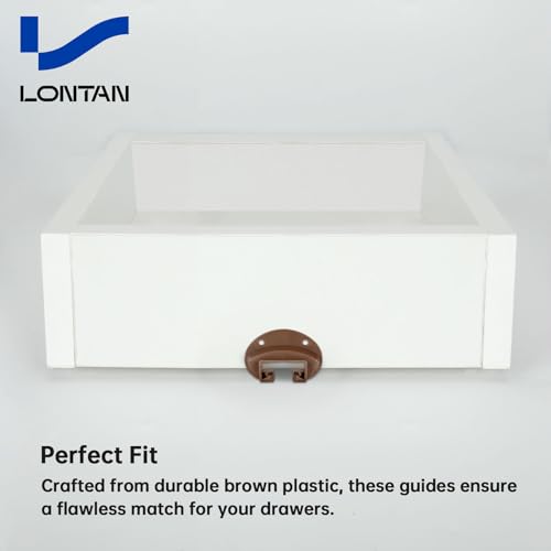 LONTAN 10 Pack Drawer Track Guide and Glides with Wheel and Metal Backing Drawer Stop for Commercial kenlin Rite-Trak II 168 Replacement Repair Part for Dresser Center Mount Drawer Slides - size: 10 Pack, style: With Metal Brackets