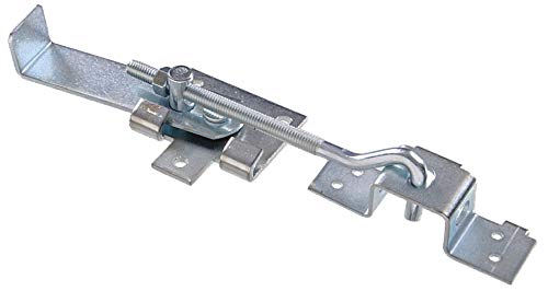 Hillman Zinc Barn Door Jamb Latch with Hook (7-Inch), Secure Sliding Door Lock for Barn and Bi-Parting Doors, 852114