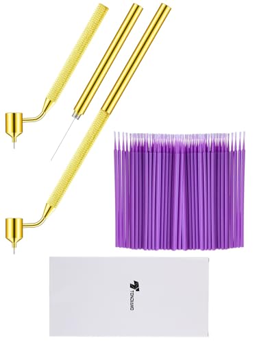 Tondiamo 100 Pack 0.5 mm Touch up Paint Brushes Repair Pen Gold Paint Applicator Fluid Writer Pen Detailing Disposable Micro Applicator for Auto Repair Chip Automotive Scratch(Purple) - color: Purple