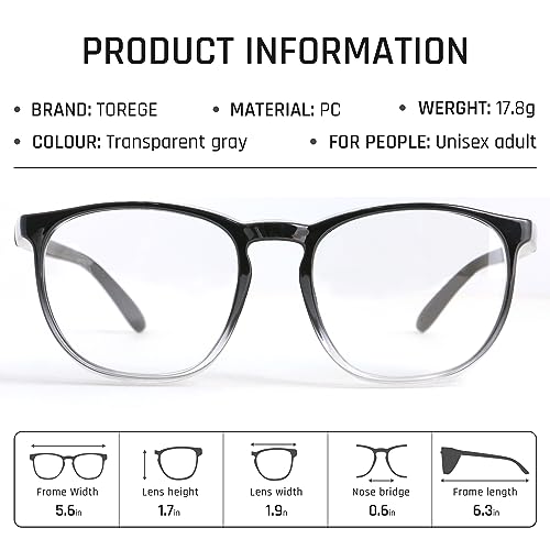 TOREGE Clear Safety Glasses, Upgrade Gradient Safety Goggles Eye Protection With Anti-Fog And Anti-Blue Light Lens, Perfect Alt To Regular Protective Eyewear For Men Women(Gradient Black) - color: Gradient Black
