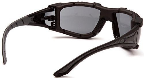 Pyramex Endeavor Plus Safety Glass Black/Gray Frame With Foam Padding Clear H2MAX Anti-fog Lens - color: Gray H2max Anti-fog Lens/ Black-gray Frame, style: Foam Padded