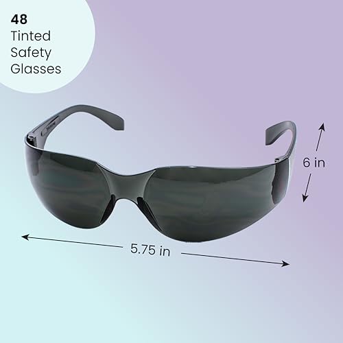Aqulius Safety Glasses & Goggles - 48 Pack, Tinted Polycarbonate Wraparound - UV & Anti Fog Scratch Resistant Protective Eyewear & Shaded Safety Sunglasses for Construction & Shooting