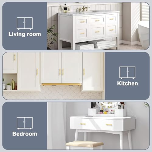 5Pack Hole Centers 2.5inch(64mm) Brushed Brass Cabinet Handles T Shaped Kitchen Cabinet Pulls Hardware Pull Handle for Cabinets Dressers 4inch Total Length - color: Brushed Brass, size: Hole Centers: 2.5inch