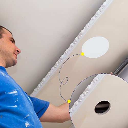 Sosation 6 Pcs Ceiling Cover Plate Wall Hole Cover Plastic Flat Blank Plate with 48 Pcs Double Faced Adhesive Tape for Ceilings or Wall (12 Inch) - size: 12 Inch