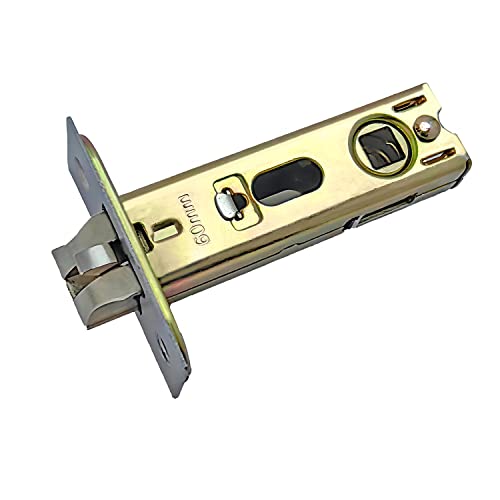 Qrity 60mm Tubular Latch, Forked Mortice Latch, Mute Door Sprung Latch, with Stainless Steel Panel for Internal Doors, Lever Door Handles - size: 60mm