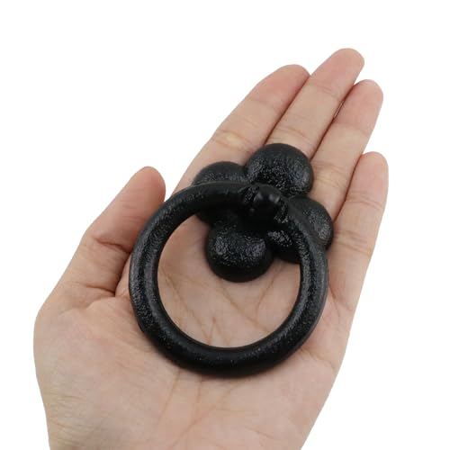 MY MIRONEY 8PCS Cabinet Ring Pulls Black Ring Drawer Pulls Zinc Alloy Hardware Drop Ring Pulls Handles for Kitchen, Dresser, Closet, Cupboard - style: Type M
