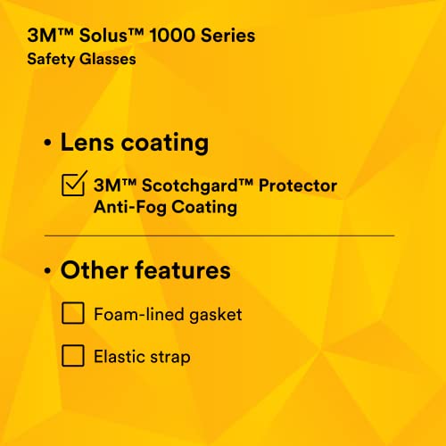 3M Solus 1000 Series, S1501SGAF, Black Temples, Scotchgard Anti-Fog Coating, Clear AF-AS lens - color: Black