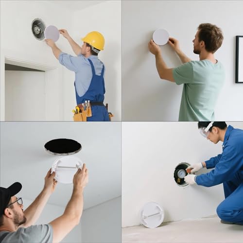EASY-EXS Access Panel Round 6.5" Spring-Clip (Max Service Opening 5.5") Plastic White (Pack of 2) (Round 6.5")