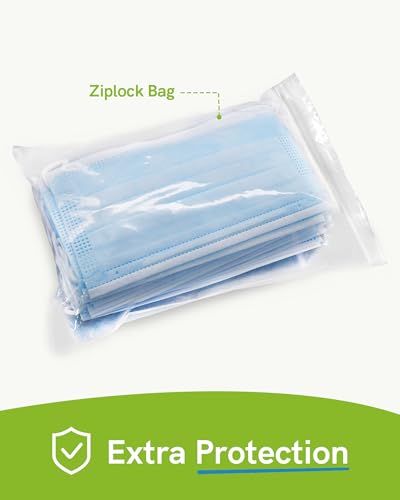 FriCARE Disposable Face Masks, 3-Ply ASTM Level 3 Medical Grade, Breathable & Comfortable for Adult Daily Work/Sun Protection, 50 Pack Blue - color: Blue