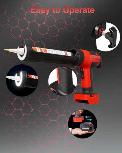 Cordless Caulking Gun Compatible with Makita 18V 21V Battery, 800KG Thrust Electric Caulk Gun (Tool Only), 10oz 6-Speed Power Caulk Gun with 13Pcs Caulking Tools, Auto-Retract Anti-Drip for DIY - style: Caulking Gun,No Battery