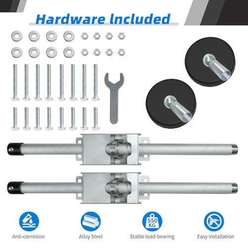 Ladder Leveler Non-Slip Rubber Leg Stabilizer, Adjustable Ladder Leg Level, Maximum Load Capacity 550 lbs, Fits Indoor and Outdoor Stairs and All Surfaces, Fittings 1 Pair (20 Inch) - size: 50CM*1 PAIR