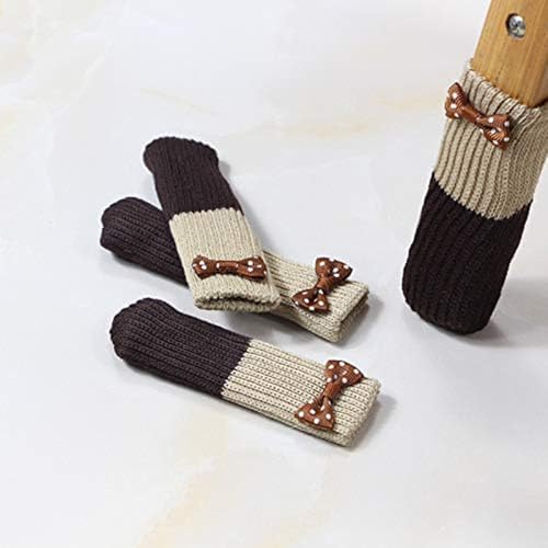 32Pcs Chair Leg Floor Protectors Knitted Furniture Foot Covers Non-Slip Wear-Resistant Noise Reduction Chair Cover Cap Solid Color Set - color: Style 6-bow Tie