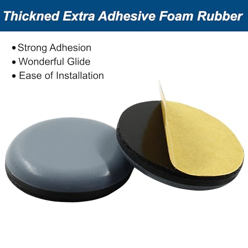 Bivethoi 20 Pcs Furniture Glide Round,Self-Adhesive Sliders Pads Magic Sliders Floor Protectors Sofa Glides for Wood, Ceramic Tile Floor(30mm) - size: 1-5/16", Round