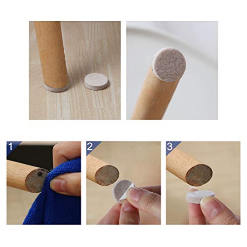 uxcell 36pcs Furniture Pads Round 1 1/4" Self-stick Non-slip Anti-scratch Felt Pads Cabinet Closet Feet Floor Protector Beige