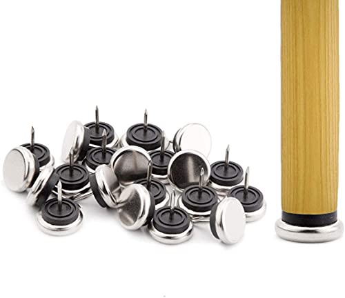 20pcs Round Heavy Duty Furniture Pads,Ulifestar Nail On Furniture Sliders Hardwood Floor Protectors Metal Nail On Glides for Chair Table Desk Cabinet Sofa Couch Leg Feet Non Slip Glides (Dia 19mm) - size: DIA 19mm