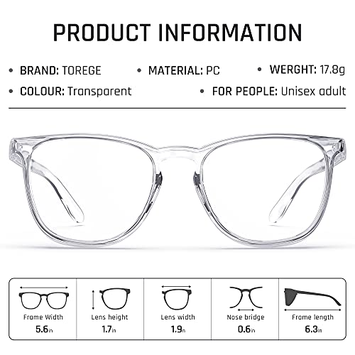 TOREGE Eye Protection Glasses,Fashionable Safety Glasses With Clear No Fog Lenses,Great Safety Goggles For Men&Women(Transparent White&Clear Lens) - color: Transparent White&clear Lens